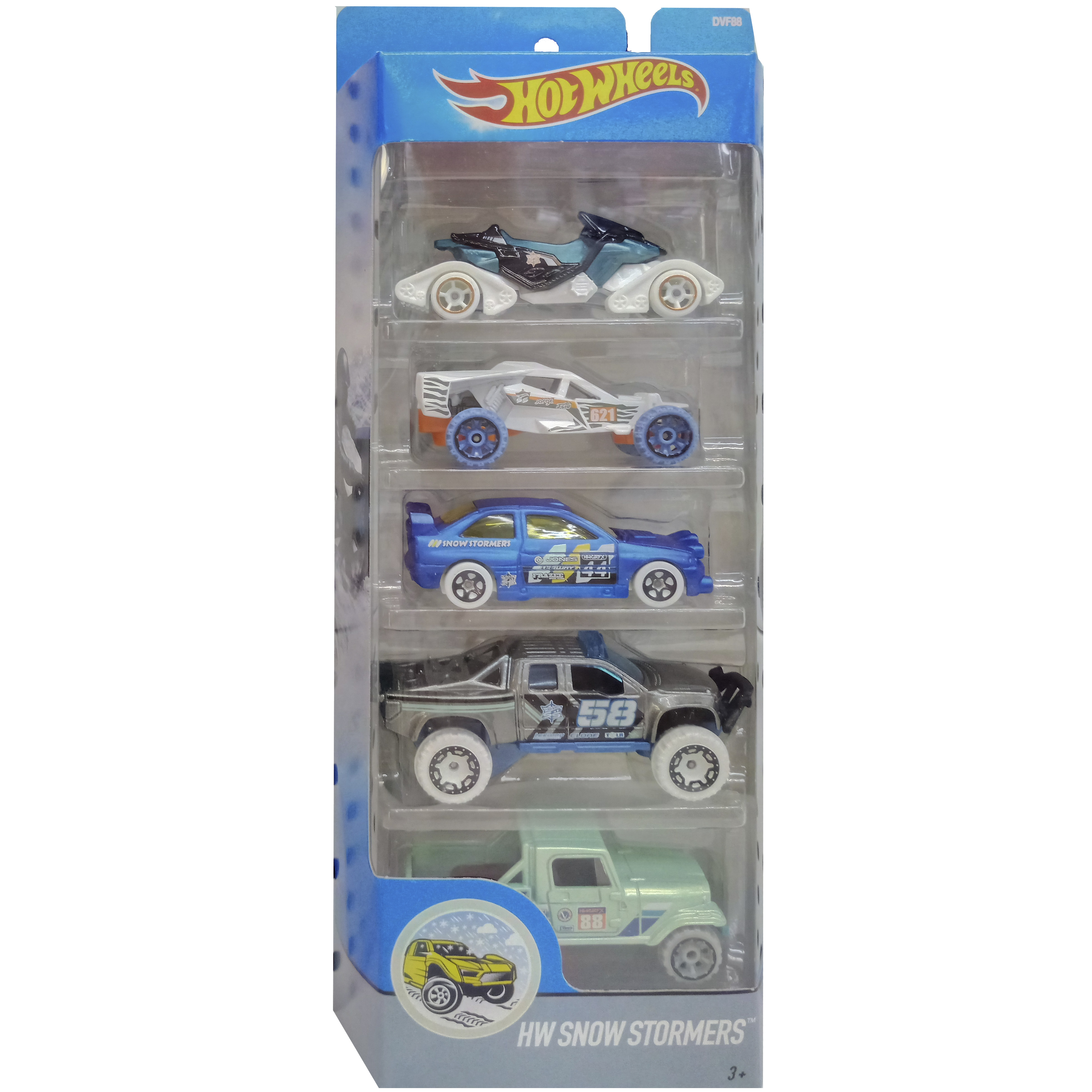 imagen caja 5 coches hot wheels dvf88