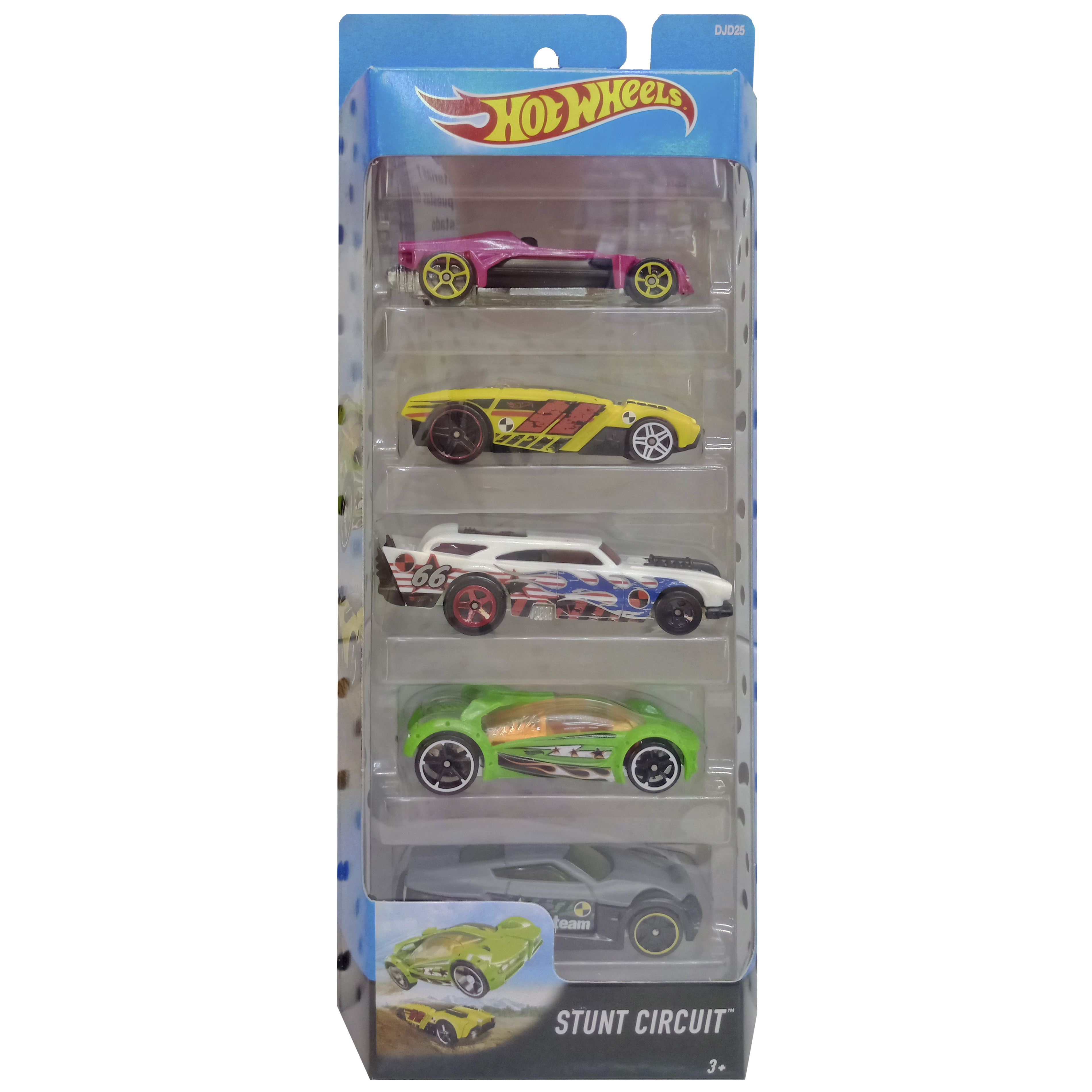 imagen caja 5 hot wheels diferente djd25