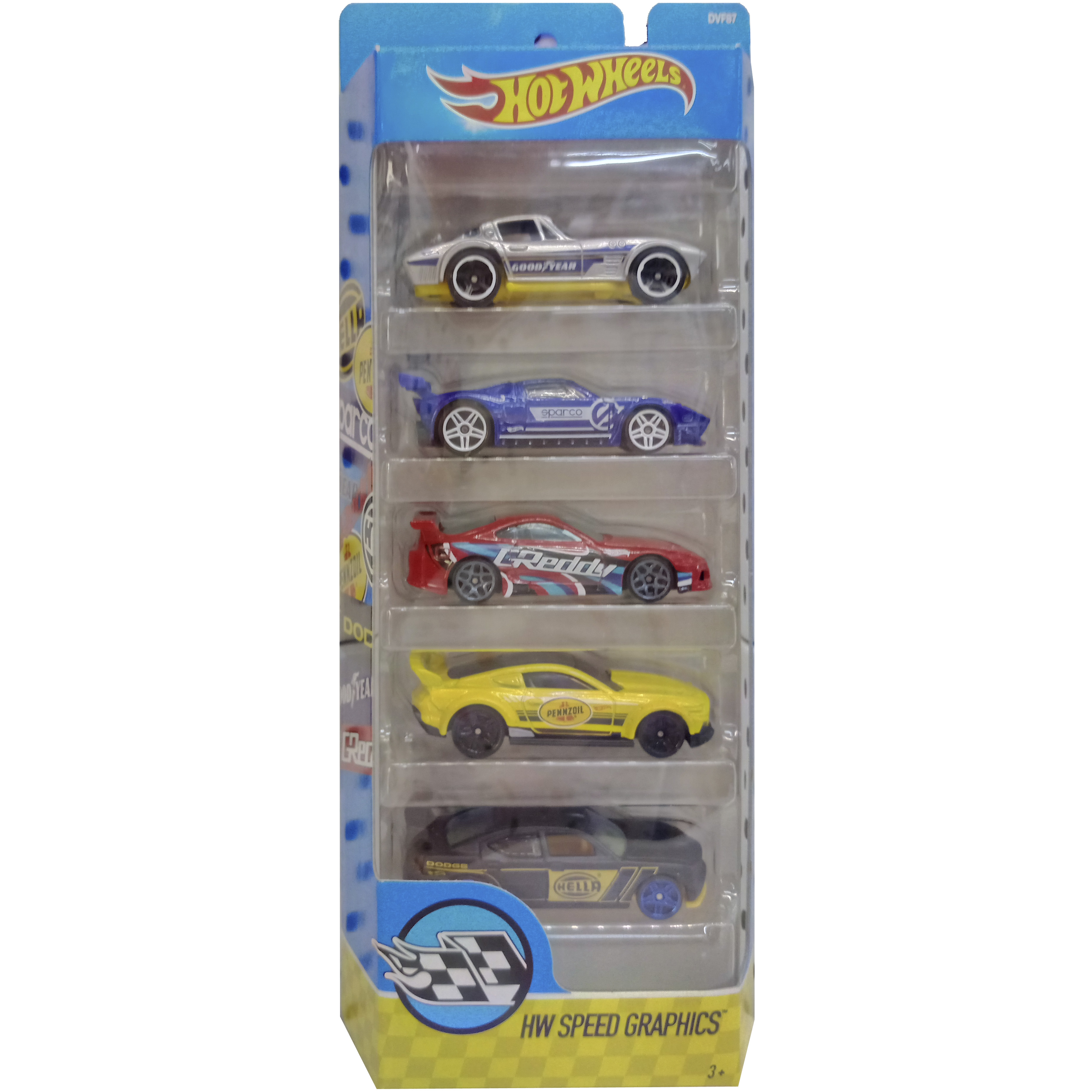 imagen caja hot wheels 5 coches dvf87