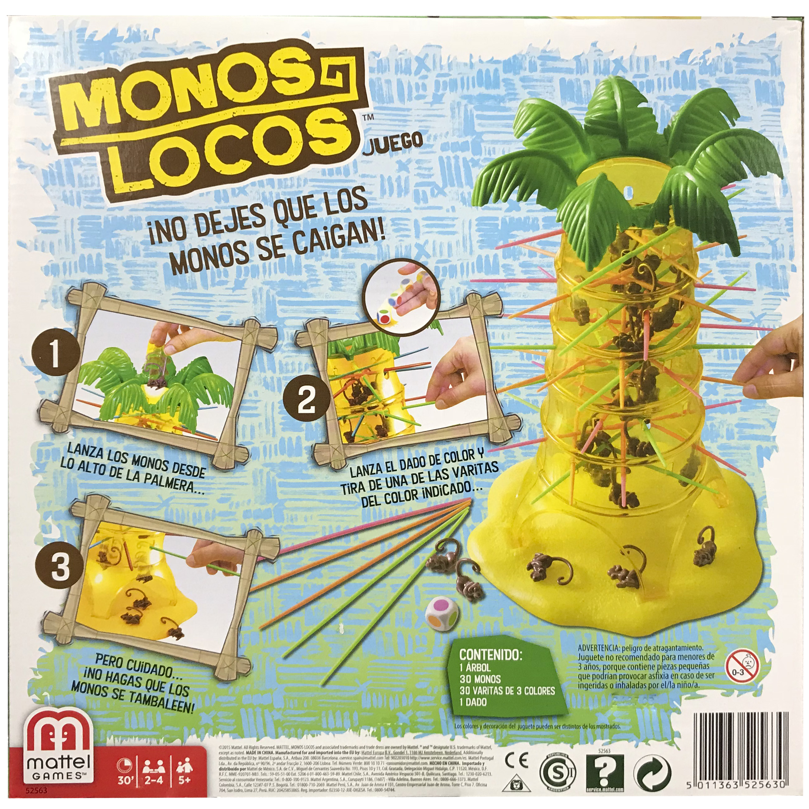 imagen caja juego monos locos juguete