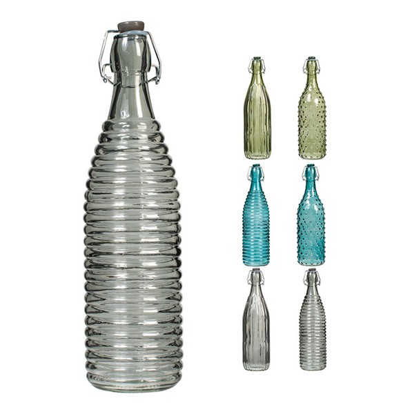 BOTELLA VIDRIO 1 L. JUNGLE COL. SURTIDOS