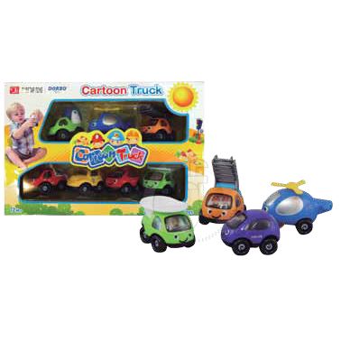 ESTUCHE 7 VEHICULOS OJOS SALTONES CARTOON TRUCK