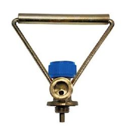 GRIFO LLAVE BOTELLA GAS AZUL CAMPING CON ASA SALIDA LATERAL  