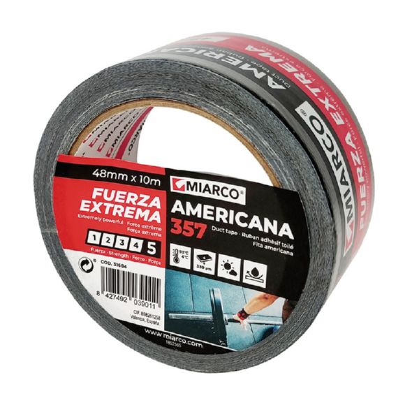 MIARCO AMERICANA NEGRA Ref.357 50mmX10m 330 MICRAS