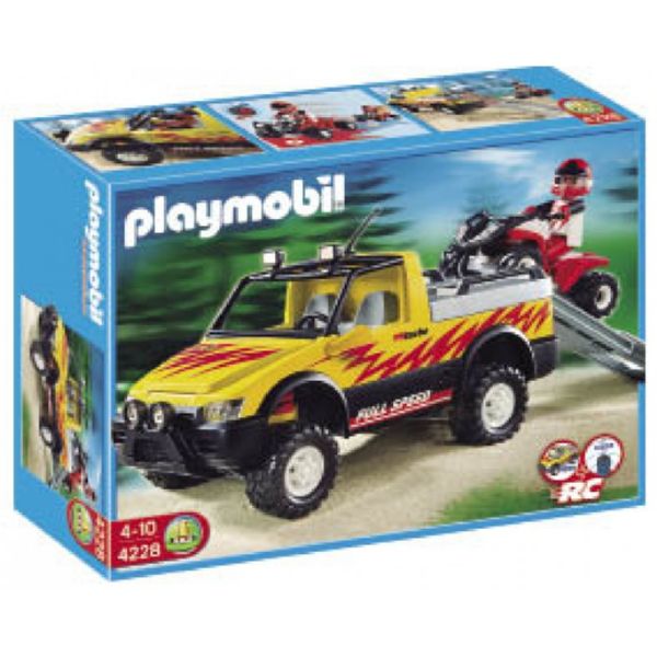 PLAYMOBIL PICK-UP CON RAMPA I QUAD CARRERAS