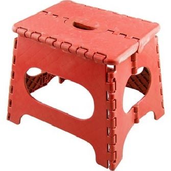 TABURETE PLASTICO PLEGABLE 33cm COLOR ROJO