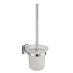 Acc. ba&ntilde;o Lucca. Escobilla de ba&ntilde;o de cinc cromado. Doble fi