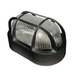 APLIQUE EXTERIOR OVALADO NEGRO. 60