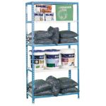 ESTANTERIA 5 BANDEJAS 180X90X40cm SIN TORNILLOS BLANCA/AZUL