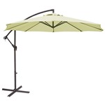 Parasol colgante lateral aluminio 3 m. Color crudo.
